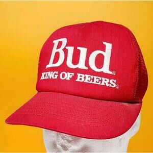 Vintage Snapback Bud King of Beers Hat Mesh Trucker Cap Made in USA